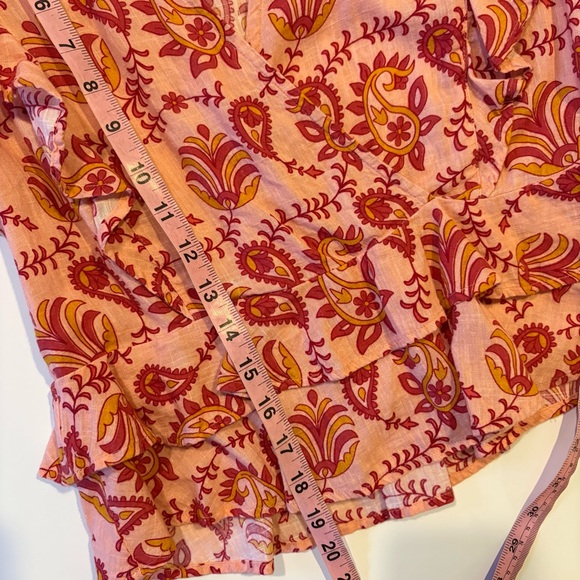 Anthropologie || Rahi Diana Paisley Floral Ruffle Blouse Pink XS - Picture 7 of 9